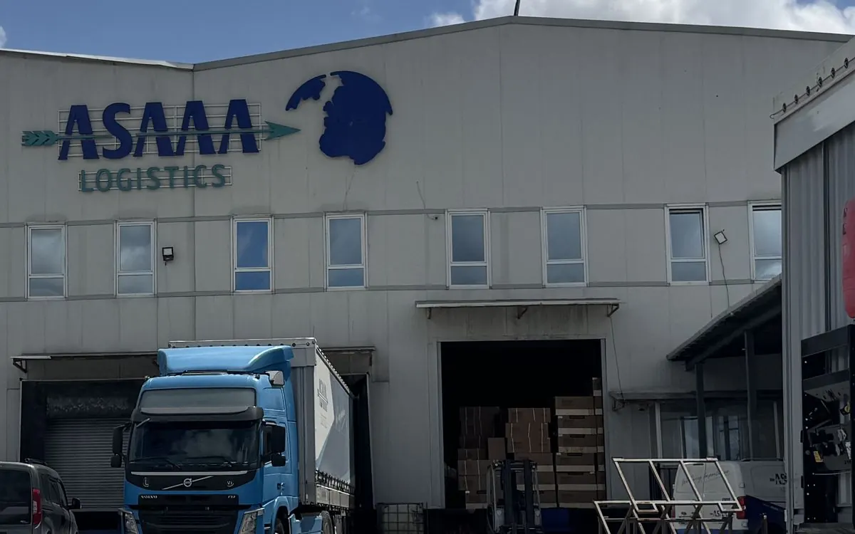 Loading dock with cartons at the ASAAA warehouse in Istanbul